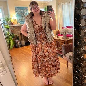 Anthropologie 1X Daily Practice by Anthropologie Metallic Puffer Vest